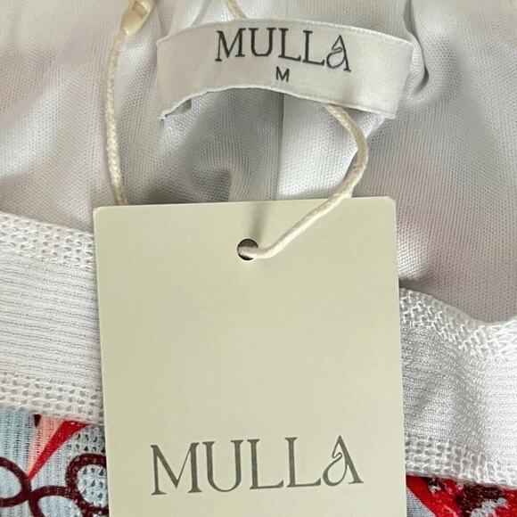 Mulla Miniskirt NWT Women’s Size M Multicolor Abstract Floral Ladder Lace - Picture 5 of 11